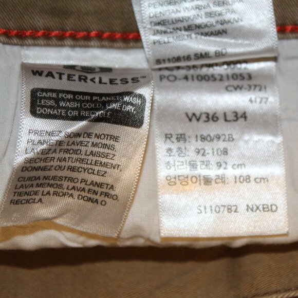 Levis Dockers Jeancut Straight Coupe Droite dark khaki jean pants size 36X34 - Picture 9 of 9